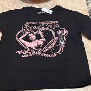 Selena Gomez Black and Pink Graphic Tee